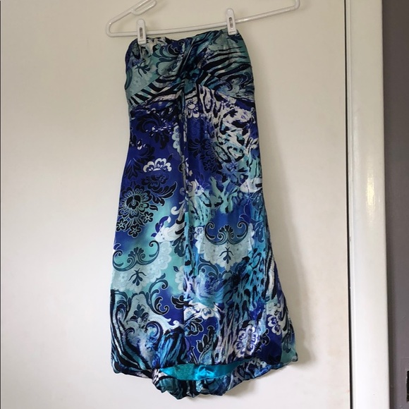 Multi pattern blue dress - Picture 1 of 4